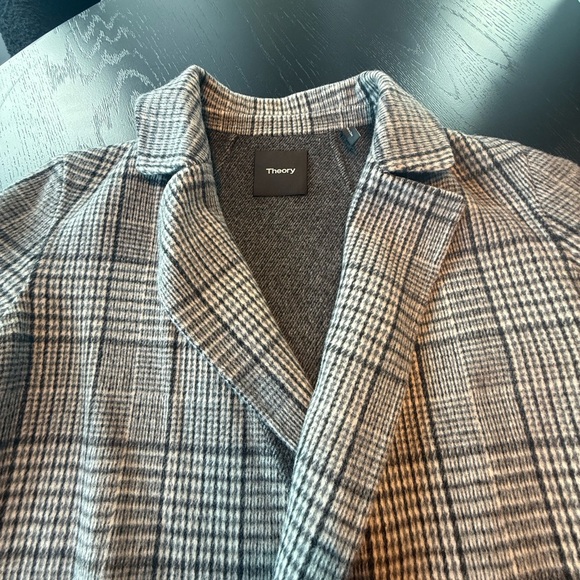 Theory Women's Gray Plaid Coat - Picture 4 of 5